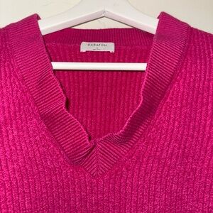 Aritzia Babaton Fuchsia V-Neck Sweater